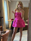 Cute Square Sleeveless A-line Satin Homecoming Dresses For Party, PGH474