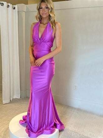Sexy V-neck Sleeveless Mermaid With Trailing Long Prom Dresses For Party, PG82