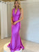 Sexy V-neck Sleeveless Mermaid With Trailing Long Prom Dresses For Party, PG82