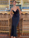 Soft Spaghetti Strap Sleeveless Mermaid Satin Long Prom Dresses For Party, PG422