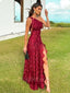 Elegant One-shoulder Sleeveless Mermaid Satin Long Prom Dresses For Party, PG516