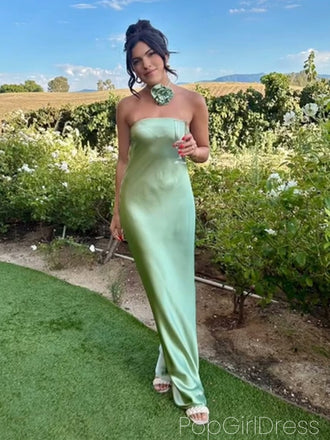 Soft Sweetheart Sleeveless Mermaid Satin Long Prom Dresses For Party, PG1001