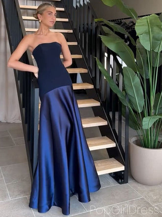 Fashion Sweetheart Sleeveless Mermaid Satin Long Prom Dresses For Party, PG790