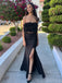 Sexy Sweetheart Sleeveless Mermaid Satin Long Prom Dresses For Party, PG648