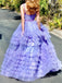 Elegant Spaghetti Strap Sleeveless A-line Tulle Long Prom Dresses For Party, PG525