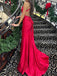 Sexy Halter Strap V-neck Mermaid Sleeveless With Trailing Long Prom Dresses For Party, PG123