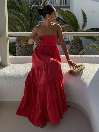 Formal Sweetheart Sleeveless A-line Satin Long Prom Dresses For Party, PG926