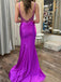 Sexy Spaghetti Strap Mermaid Sleeveless With Side Slit Long Prom Dresses For Party, PG99