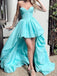 Simple Sweetheart Satin Sleeveless A-line Long Prom Dresses With Trailing For Party, PG211