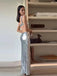 Shiny Square Sleeveless Mermaid Sequin Long Prom Dresses For Party, PG497