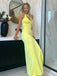 Sexy Asymmetric Sleeveless Mermaid Satin Long Prom Dresses For Party, PG835
