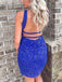 Sexy Sequin Sleeveless Short Mermaid Homecoming Dresses For Party, PGH175