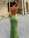 Shiny Spaghetti Strap Sleeveless Mermaid Sequin Long Prom Dresses For Party, PG972