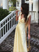 Sexy V-neck Sleeveless A-line Satin Long Prom Dresses For Party, PG783
