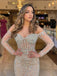 Elegant Sweetheart Full Sleeve Mermaid Tulle Long Prom Dresses For Party, PG489