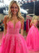 Elegant Spaghetti Strap Sleeveless A-line Long Prom Dresses For Party, PG195