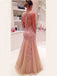 Elegant Spaghetti Strap Sleeveless A-line Lace Long Prom Dresses For Party, PG363