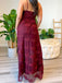 Elegant Spaghetti Strap Sleeveless Mermaid Lace Long Prom Dresses For Party, PG513
