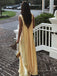 Sexy V-neck Sleeveless A-line Satin Long Prom Dresses For Party, PG783