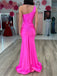 Sexy One-shoulder Sleeveless Mermaid With Trailing Long Prom Dresses, PG67