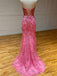 Sexy Sweetheart Sleeveless Lace Mermaid Long Prom Dresses With Trailing For Party, PG183