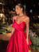 Unique Sweetheart Sleeveless A-line Satin Long Prom Dresses For Party, PG569