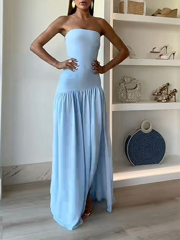 Sexy Sweetheart Sleeveless Mermaid Satin Long Prom Dresses For Party, PG737