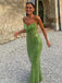 Shiny Spaghetti Strap Sleeveless Mermaid Sequin Long Prom Dresses For Party, PG972