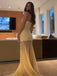 Sexy Sweetheart Sleeveless Mermaid Satin Long Prom Dresses For Party, PG809
