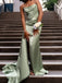 Unique Sweetheart Sleeveless Mermaid Satin Long Prom Dresses For Party, PG537