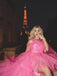 Elegant Sweetheart Sleeveless A-line Tulle Long Prom Dresses For Party, PG573