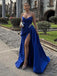 Formal Sweetheart Sleeveless A-line Satin Long Prom Dresses For Party, PG597