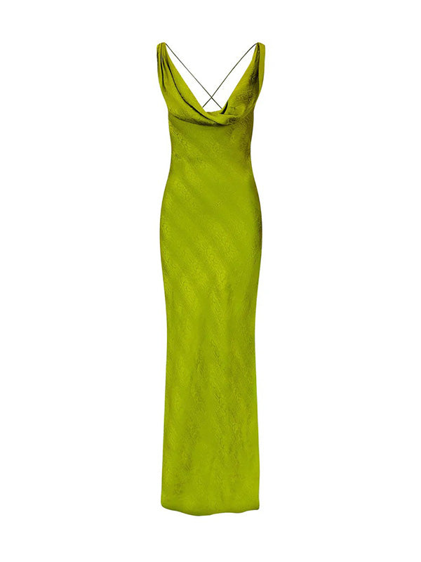 Simple Spaghetti Strap Sleeveless Mermaid Satin Long Prom Dresses For Party, PG541