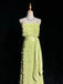 Simple Spaghetti Strap Sleeveless A-line Satin Long Prom Dresses For Party, PG299