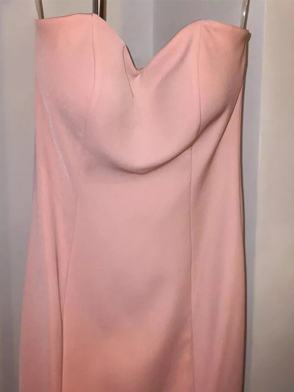 Simple Sweetheart Sleeveless Mermaid Satin Long Prom Dresses For Party, PG467