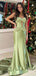 Sexy Sweetheart Sleeveless mermaid Satin Long Prom Dresses For Party, PG729