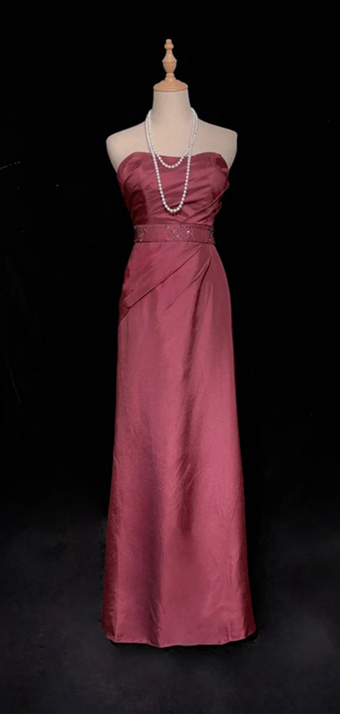 Simple Sweetheart Sleeveless Mermaid Satin Long Prom Dresses For Party, PG315