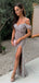 Sparkly Off-shoulder Sleeveless Mermaid Sequin Long Prom Dresses For Party, PG565