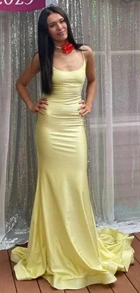 Sexy Spaghetti Strap Mermaid Sleeveless With Trailing Long Prom Dresses For Party, PG95