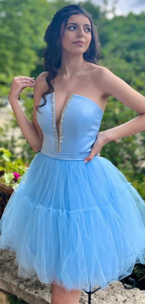 Elegant Sweetheart Sleeveless Short A-line Tulle Homecoming Dresses For Party, PGH247