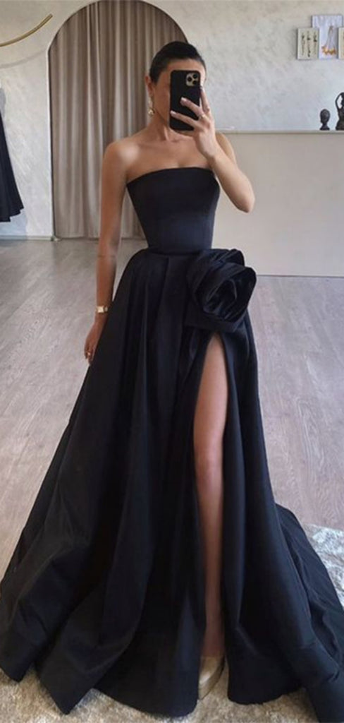 Formal Sweetheart Sleeveless A-line Satin Long Prom Dresses For Party, PG517