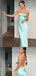 Sexy Spaghetti Strap Sleeveless Mermaid Satin Long Prom Dresses For Party, PG801