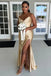 Sexy Sweetheart Sleeveless Mermaid Satin Long Prom Dresses For Party, PG617