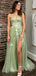 Sexy Sweetheart Sleeveless A-line Long Prom Dresses With Front Slit For Party, PG179