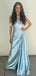 Sexy Off-shoulder Sleeveless Mermaid Satin Long Prom Dresses For Party, PG262