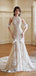 Elegant Halter Sleeveless Mermaid White Long Wedding Dresses With Trailing, PGW15