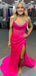 Sexy Sweetheart V-neck Mermaid Sleeveless With Side Slit Long Prom Dresses For Party, PG88