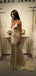 Sexy V-neck Sleeveless Mermaid Satin Long Prom Dresses For Party, PG709