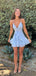 Elegant Spaghetti Strap V-neck Sleeveless A-line chiffon Homecoming Dresses For Party, PGH355