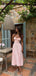 Simple Spaghetti Strap Sleeveless A-line Satin Pink Long Prom Dresses For Party, PG379